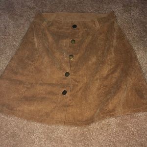 Brown button up short skirt